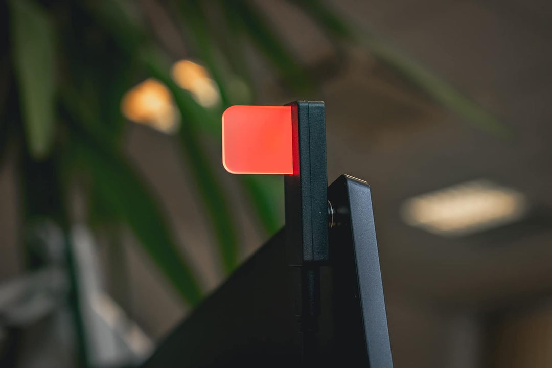 LUXAFOR Flag LED USB Busy Light Indicator - Black Flag LED Availability Indicator That Eliminates Wo