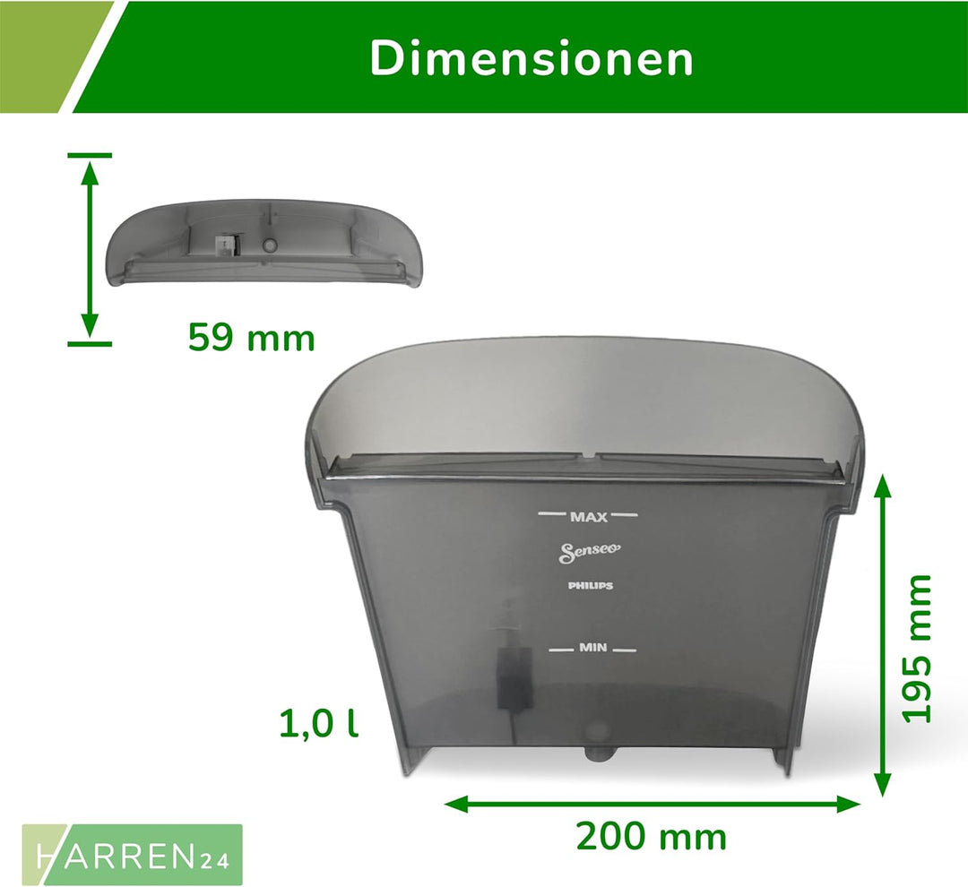 Wassertank CP9014/01 kompatibel mit Philips Senseo Kaffeepadmaschine Latte Duo HD6570, HD6574, HD785