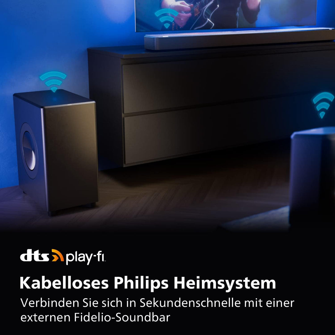 Philips Fidelio FW1 Kanal Kabelloser Subwoofer | 420 W | Cinematischer Sound | tiefer Bass für Heimk