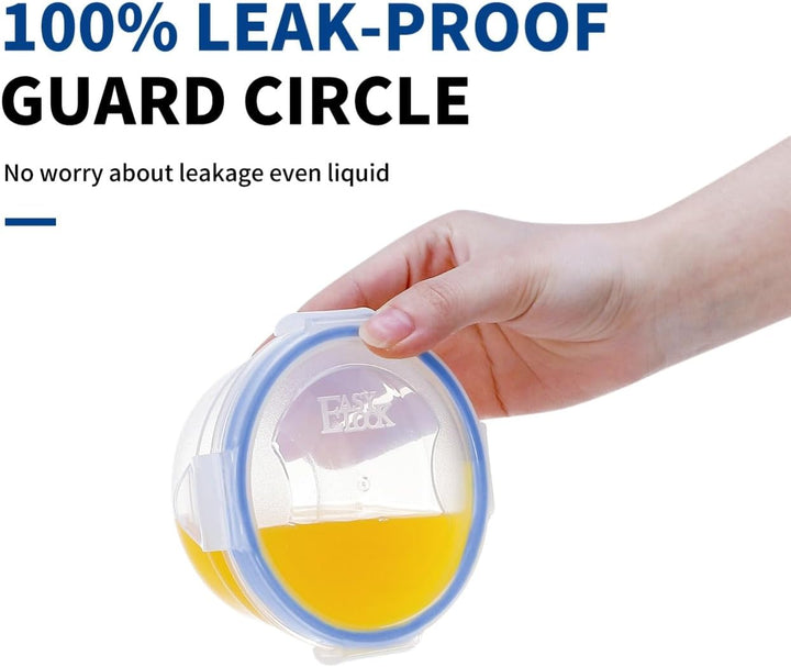EASYLOCK Frischhaltedosen mit Deckel Rund 6er-Set 0,3L 0,6L BPA-frei Kunststoff Gefrierdosen Klein,