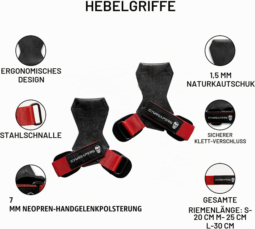 Gymreapers Gewichthebergriffe (Paar) für schweres Powerlifting, Kreuzheben, Rudern, Klimmzüge, mit N