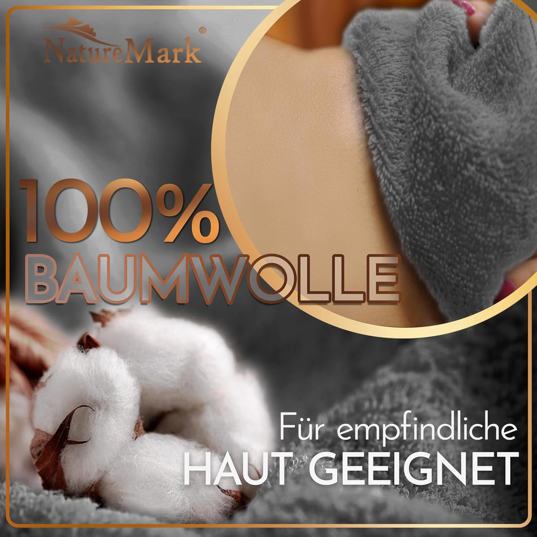 NatureMark SAUNATÜCHER Premium Qualität 80x200cm SAUNATUCH Sauna-Handtuch 100% Baumwolle Farbe: Anth