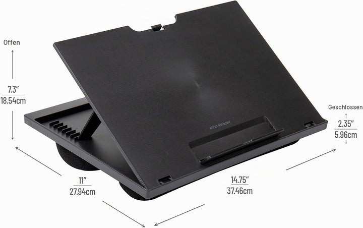 Mind Reader LTADJUST-BLK Verstellbarer tragbarer Schreibtisch mit 8 Positionen und eingebauten Kisse