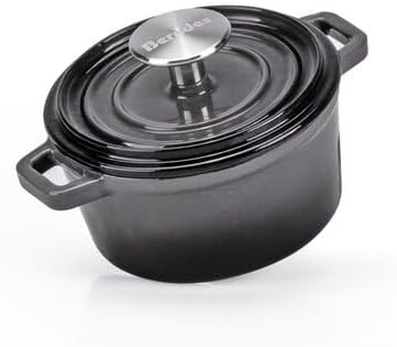 Berndes Serviertopf B.iron 0,75L mit Deckel - 14 cm - Gusseisen mit Emaillebeschichtung - Kochtopf z