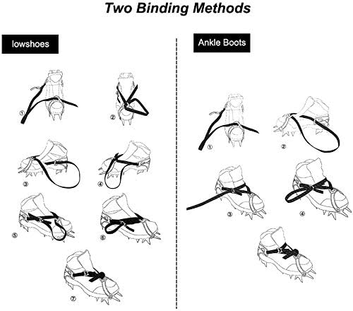 Tentock Steigeisen für Bergschuhe, Edelstahl Schuhspikes Crampons Anti-rutsch Eisklampe Steigeisen m