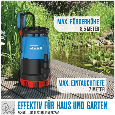 Güde 94643 KOMBITAUCHPUMPE GS 751 3IN1, Blau, Schwarz