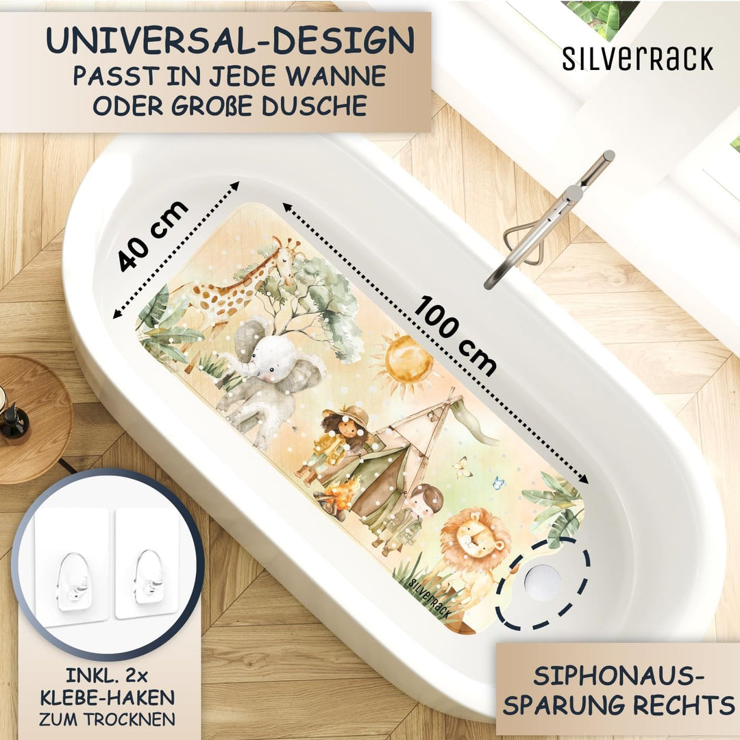 Badewannenmatte Kinder rutschfest [100x40cm] - Antirutschmatte Badewanne BPA frei - Badematte Kinder