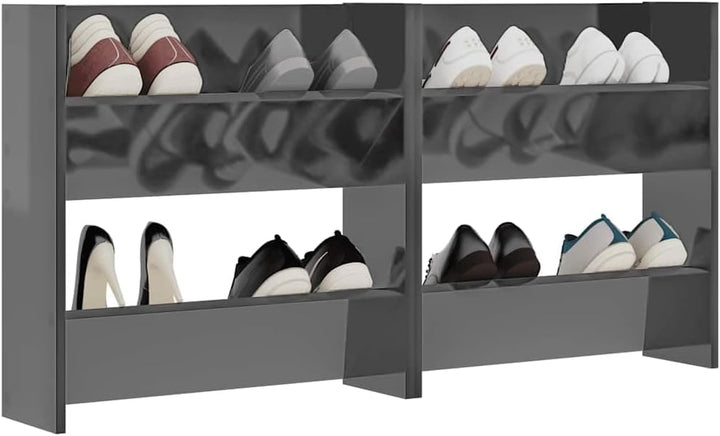 2 Stück 60x18x60 cm Wand Schuhschrank mit 2 Kippböden Schuhregal Schmal Schuhbank Shoe Rack Schuhkip