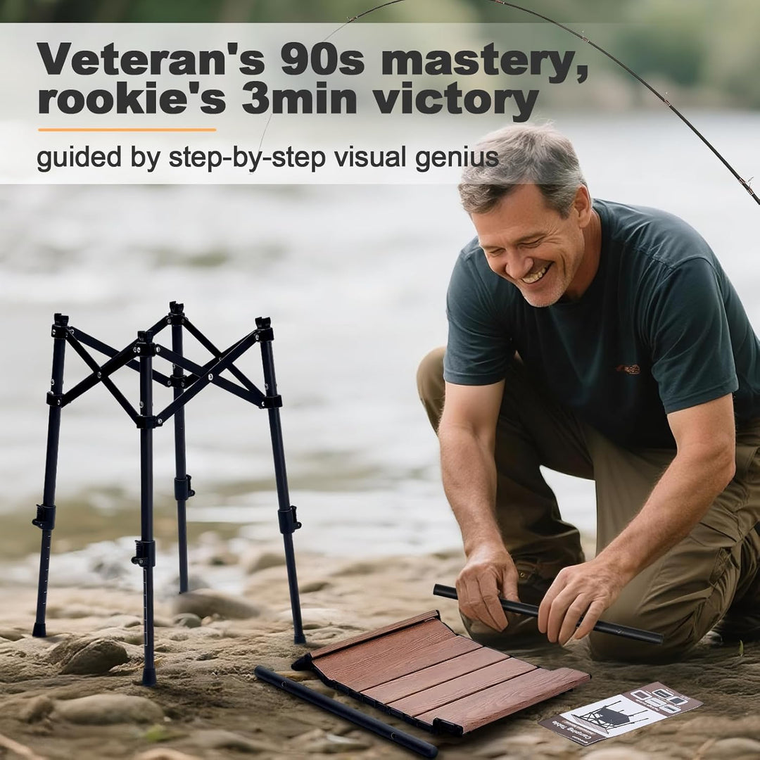 Odoland mini Campingtisch höhenverstellbar mit Aufbewahrungstasche, 40 x 30 cm Leicht Klapptisch aus