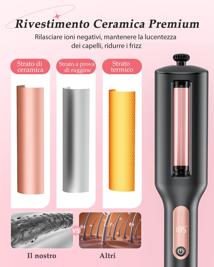 4 In 1 Einstellbar Welleneisen für Haare - 22/25/32/38mm Lockenstab für Beach Waves/Natürlich Wellen