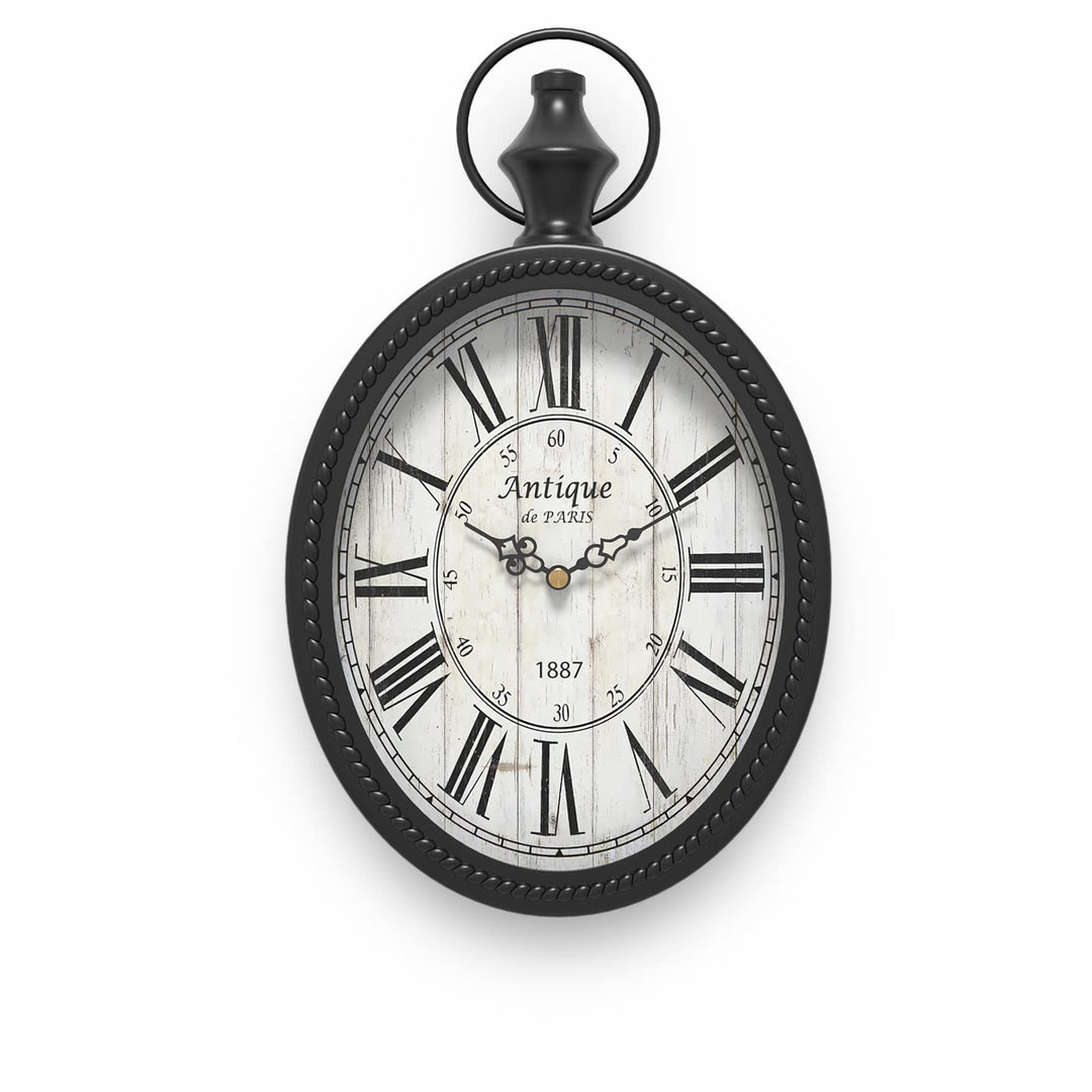 Menterry Europäischen Retro Oval Wanduhr, antike altmodische Design, Vintage-Stil, batteriebetrieben