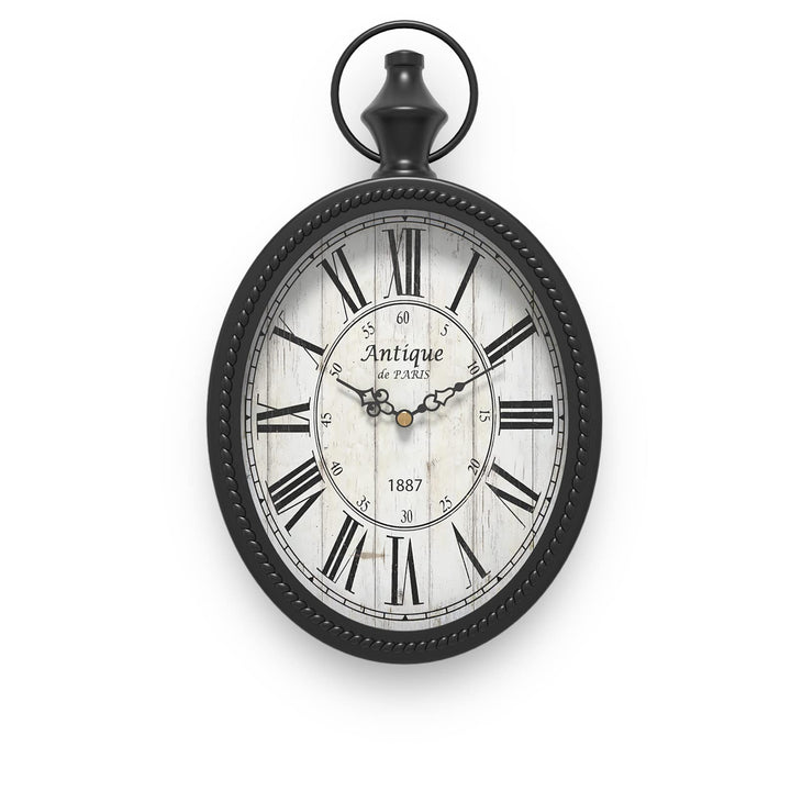 Menterry Europäischen Retro Oval Wanduhr, antike altmodische Design, Vintage-Stil, batteriebetrieben