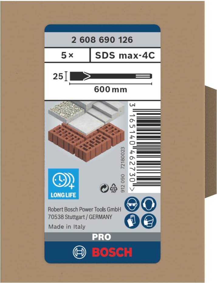 Bosch Professional Flachmeissel SDS-max, Länge 600 mm, Flach