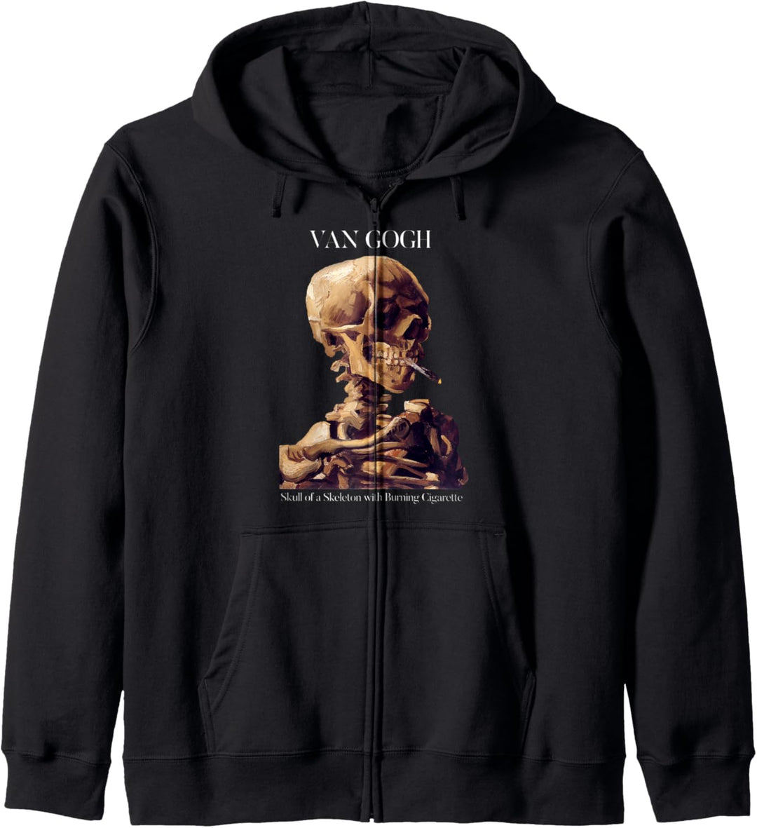 Van Gogh Skelett mit Totenkopf Malerei Kunst Ästhetik Kapuzenjacke