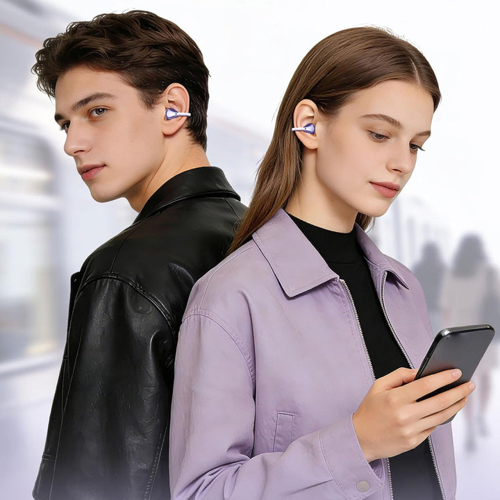 Open Ear Kopfhörer Bluetooth 6.0 Clip On Ohrhörer IPX5 für Sport | Wasserfes Sport Clip Kopfhörer, 8
