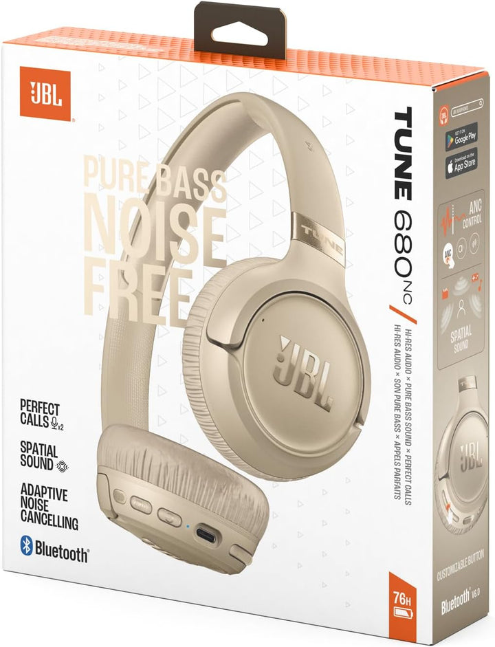 JBL Tune 680 NC Kabellose On-Ear-Kopfhörer mit adaptivem Noise-Cancelling, Smart Ambient, Bis zu 76