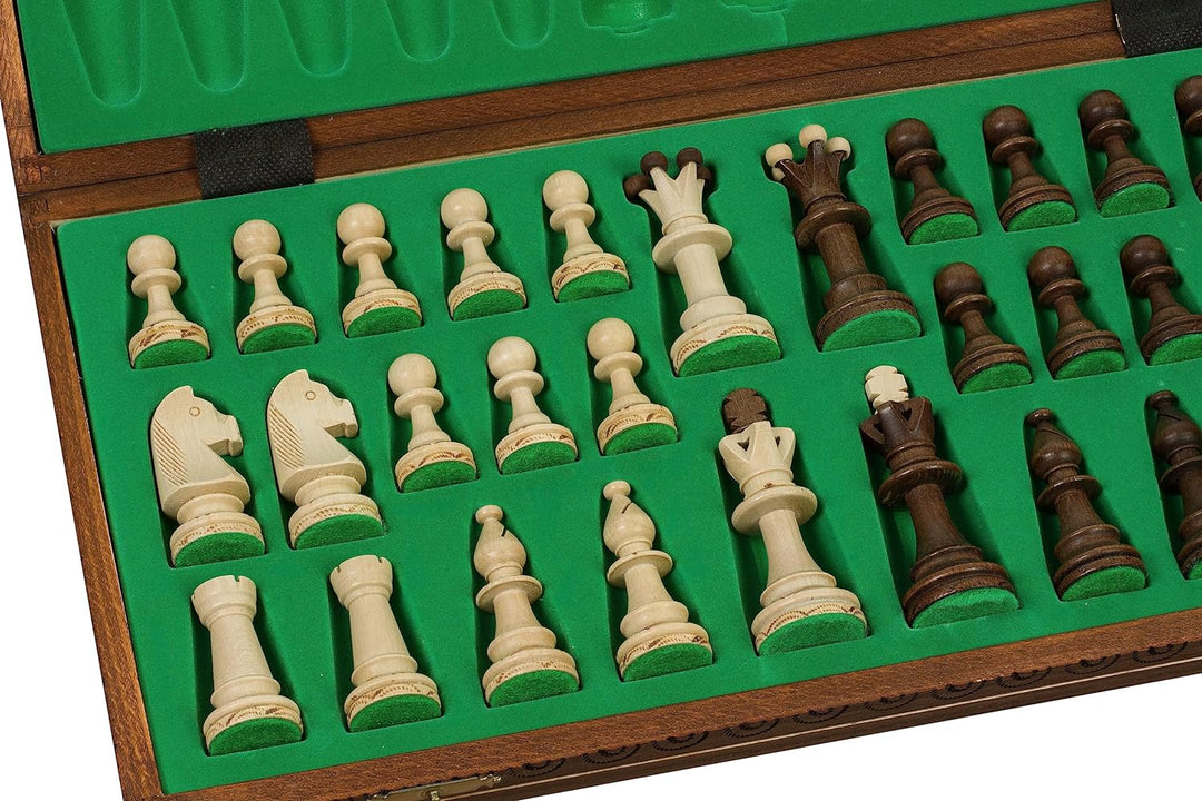 Sunrise Chess | Consul Schach | Elegant | Handgebrannte Holzfiguren | Handbemaltes Schachbrett | Sor