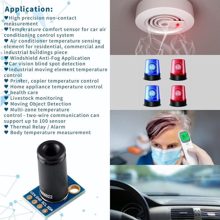 Ticfox Temperatursensor MLX90614-DCI Infrarot-Temperatursensormodul Fernelektronische DIY PCB