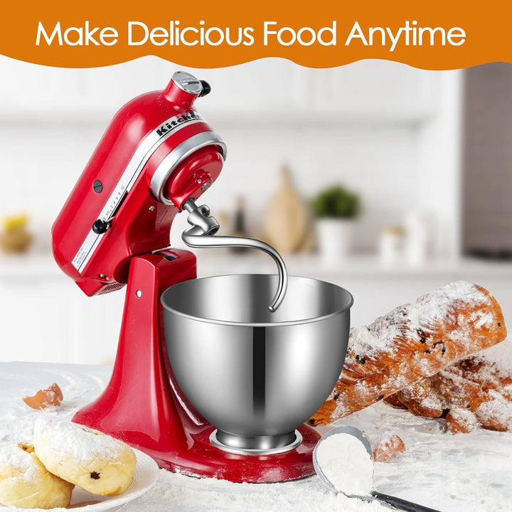 Edelstahl-Spiral-Knethaken, Ersatz für KitchenAid 4,5–5 Qt. Kippkopf-Standmixer. Zubehör kompatibel