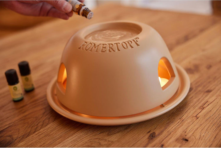 Römertopf Teelicht-Ofen der heisse Heinz Teelichtheizung inkl. Luftbefeuchter 29 cm x 12,5 cm