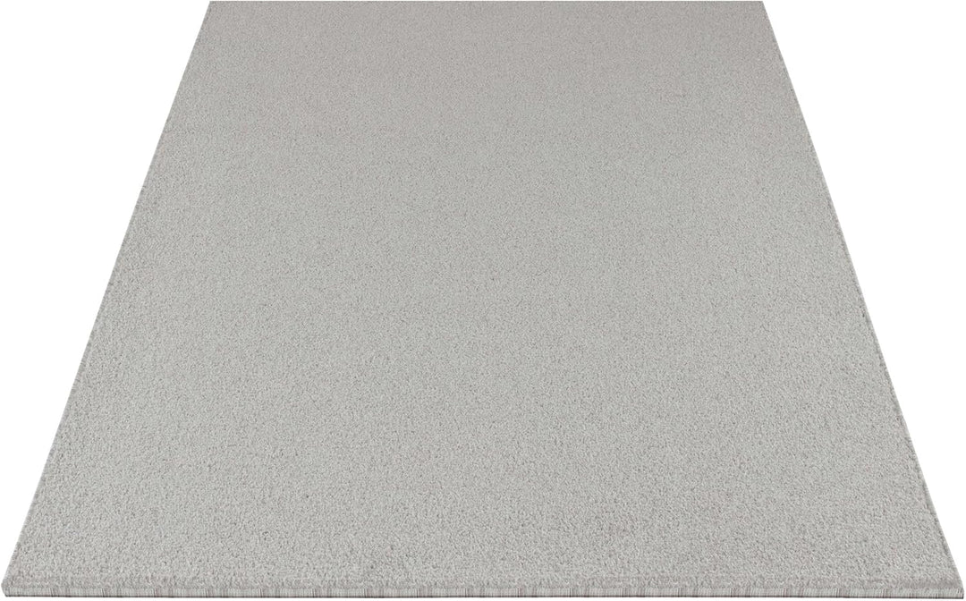 Carpetsale24 Dichter Kurzflor Teppich Wohnzimmer Creme 80 x 250 cm Modern Einfarbig Design - Flausch