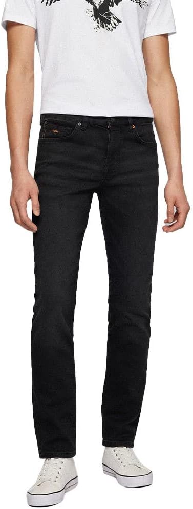 BOSS Herren Delaware BC-L-P Blaue Slim-Fit Jeans aus Super-Stretch-Denim 32W / 32L New - Black008, 3