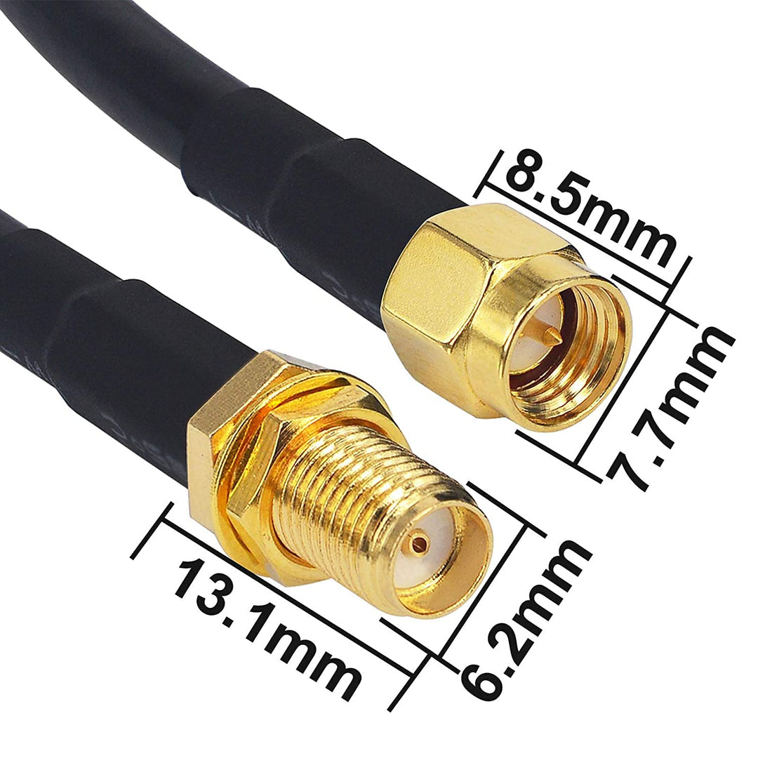 BOOBRIE RG58 SMA zu SMA Kabel 25M WiFi Antennenkabel SMA Buchse auf SMA Stecker Koaxial Kabel Verlus