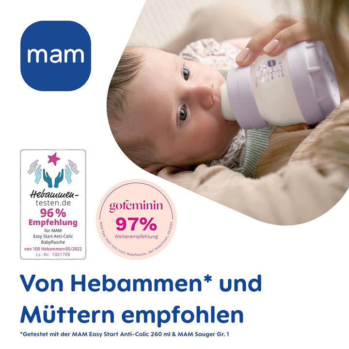 MAM Easy Start Anti-Colic Starter Set, mitwachsende Baby Erstausstattung mit Schnuller, Flaschen &amp; G