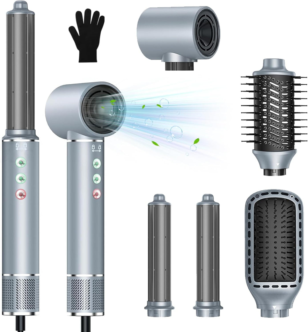 Air Styler, 110,000 RPM High-Speed Ionen Haartrockner mit Föhn, Warmluftbürste Haarstyler, 20m/s Luf