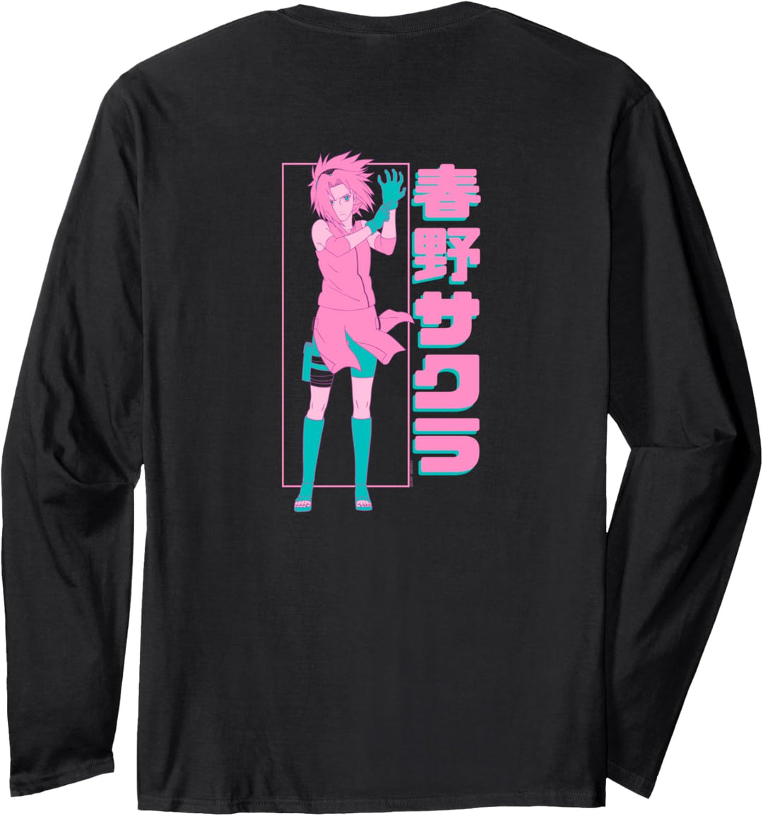 Naruto Shippuden Pink und Blaugrün Sakura Langarmshirt