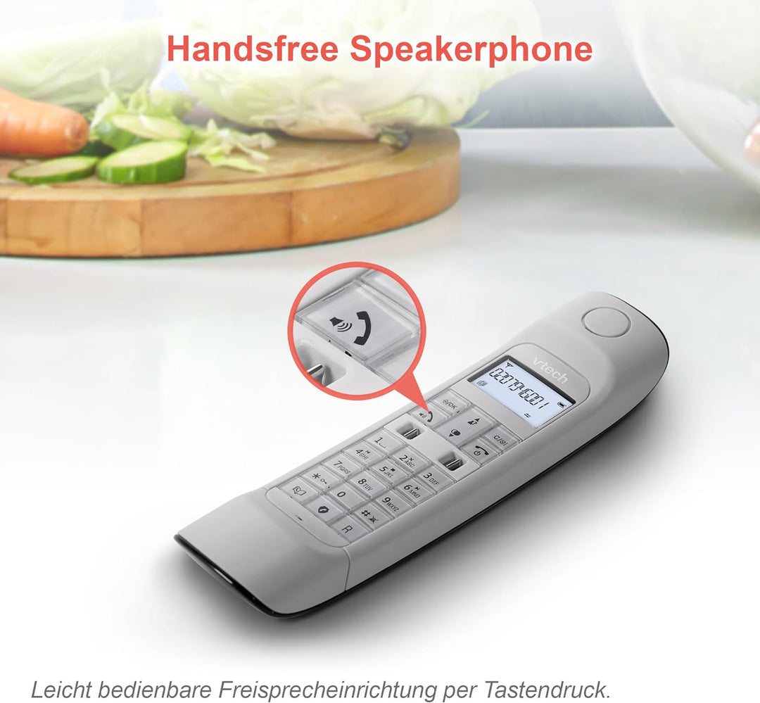 VTech LS1350 Retro-Design Telefon Schnurlos DECT Schnurlostelefon mit digitalem Anrufbeantworter, An
