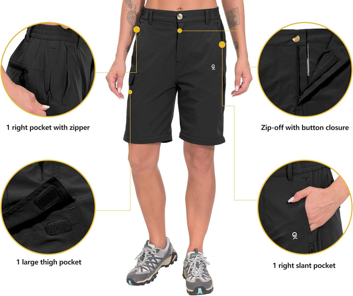 Little Donkey Andy Wanderhose Damen Zip Off Stretch Cabrio Softshellhose Schnell Trocknende mit Reis