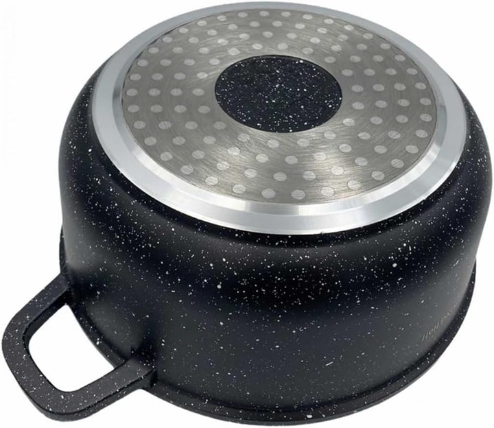 Marmor Töpf Kochtopf 2,3L 20cm mit Glasdeckel Marmorbeschichtung KINGHOFF (Ø20 cm), Ø20 cm
