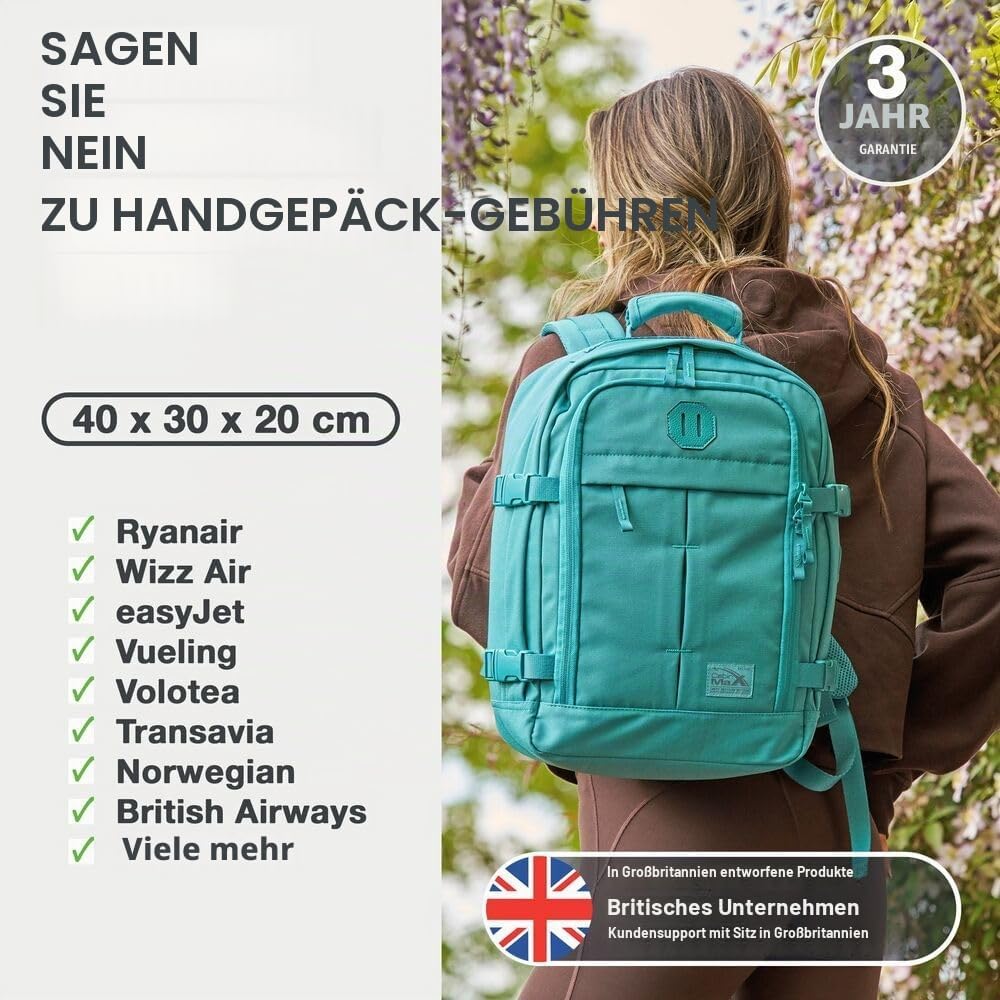 Cabin Max Metz 24L Handgepäck 40x30x20, Cabin Bag, Rucksack, Carry On, Fliegt Frei mit Ryanair, Wizz