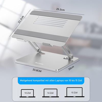 BoYata Laptopständer, Multi-Angle Laptop Ständer mit Heat-Vent, Verstellbarer Notebook Ständer Kompa