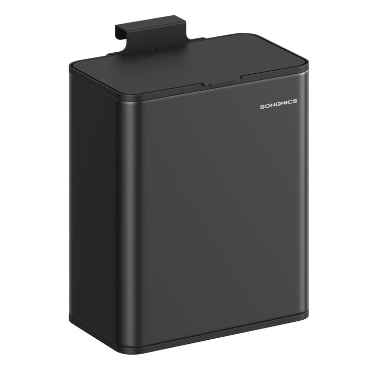 SONGMICS Mülleimer hängend, 8 L Komposteimer Küche, Stahl-Abfalleimer mit Deckel für Biomüll, mit Ha