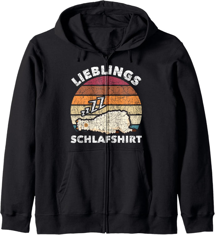 Schlafendes Alpaka Langschläfer Lama Lieblings Schlafshirt Kapuzenjacke