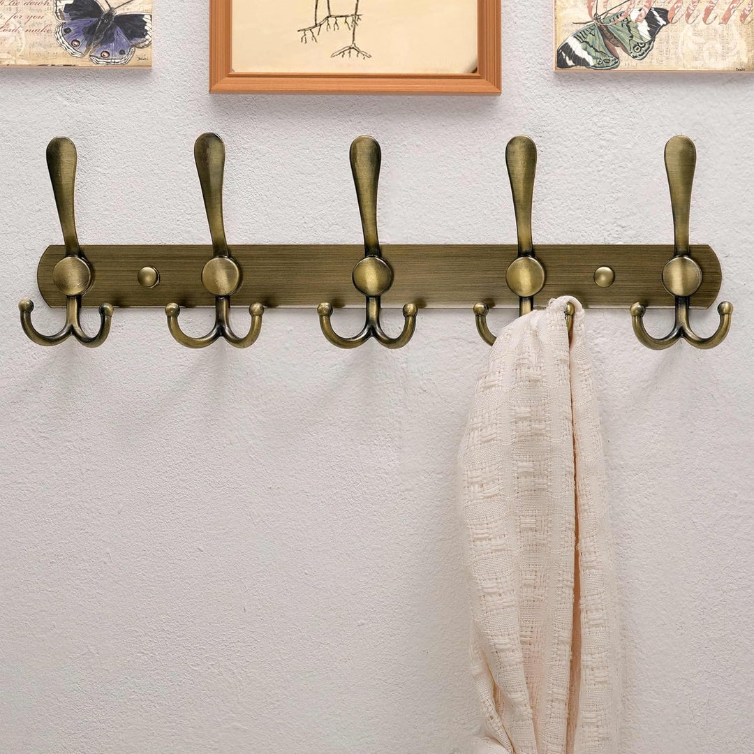 Dseap Garderobenleiste - Schwerlast Garderobenhaken Mit 5 Dreifachhaken, Edelstahl Wandgarderobe, Kl