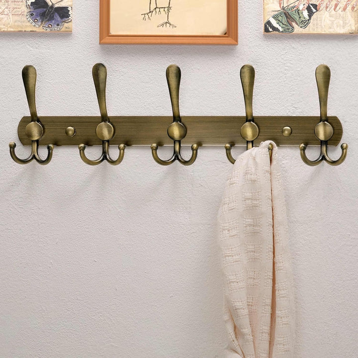 Dseap Garderobenleiste - Schwerlast Garderobenhaken Mit 5 Dreifachhaken, Edelstahl Wandgarderobe, Kl