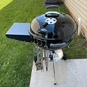 Denmay Grill Tischregal deckelhalter kugelgrill zubehör für Weber 57 cm Kugelgrill, Kohlegrills One-