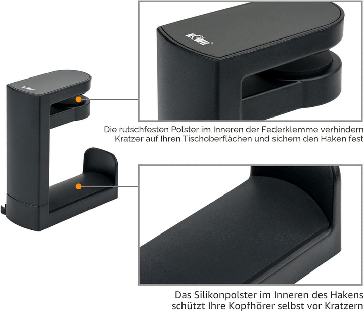 KIWIFOTOS Kopfhörer Ständer Kopfhörerhalter mit 360° drehbarem Headset Halterung Halter, Headphone S