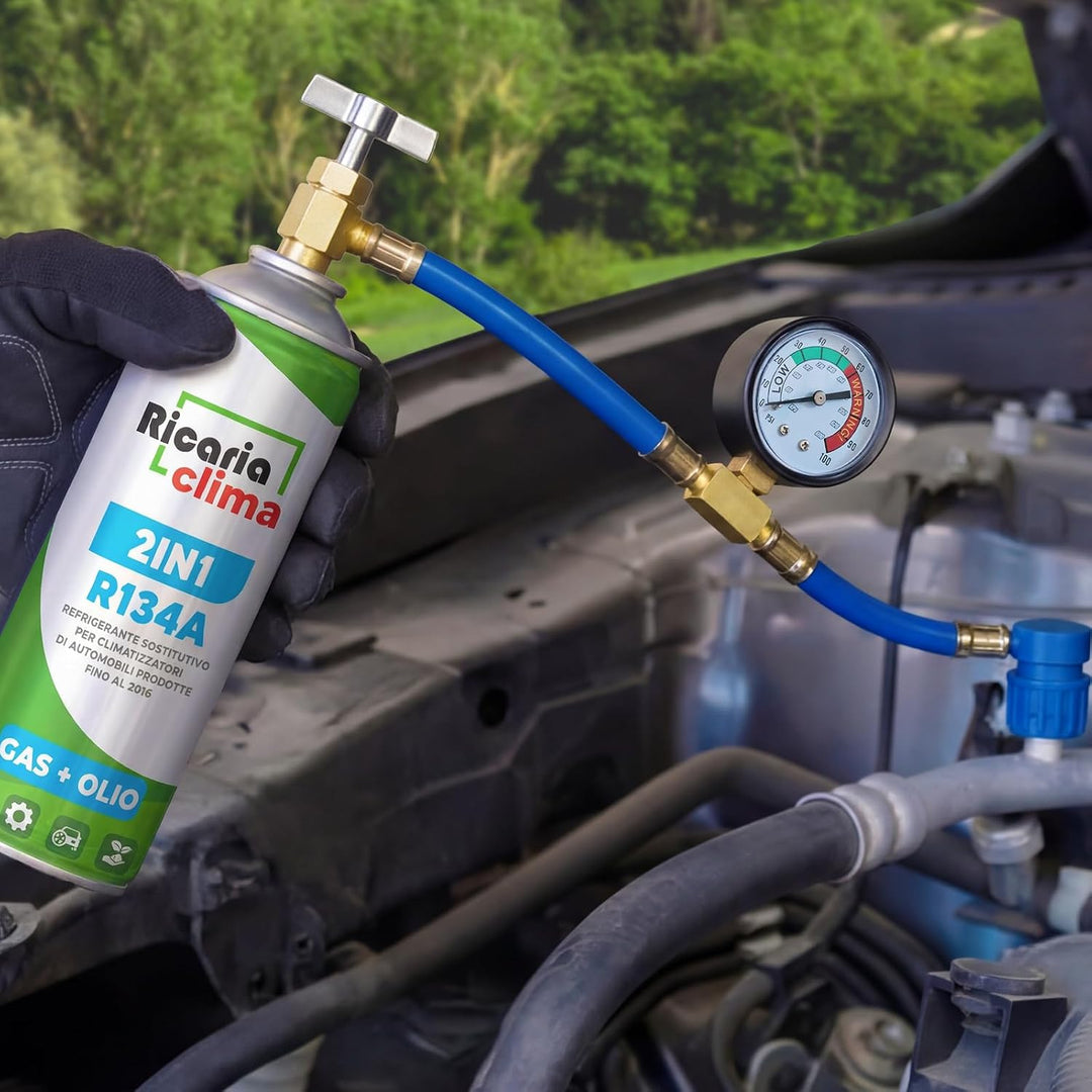 5in1 - Kältemittel R134a x 2, 235 g für Auto Klimaanlage mit Öl, Dichtungsmittel, UV-Farbstoff, Troc