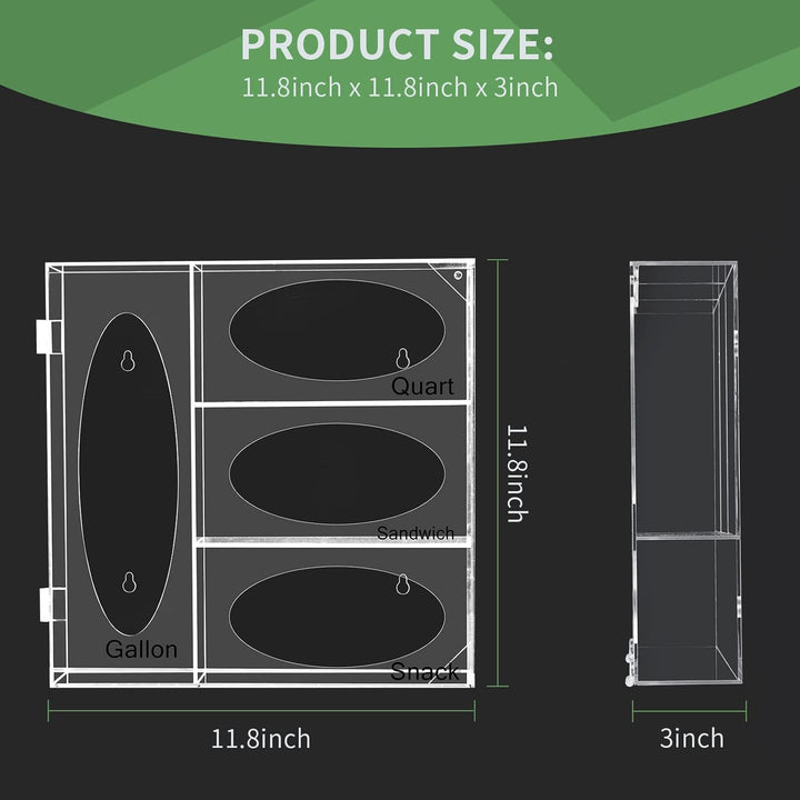 SETROVIC Acryl-Ziplock-Lebensmittelbeutel, Aufbewahrungs-Organizer aus Acryl, für Küchenschublade, f