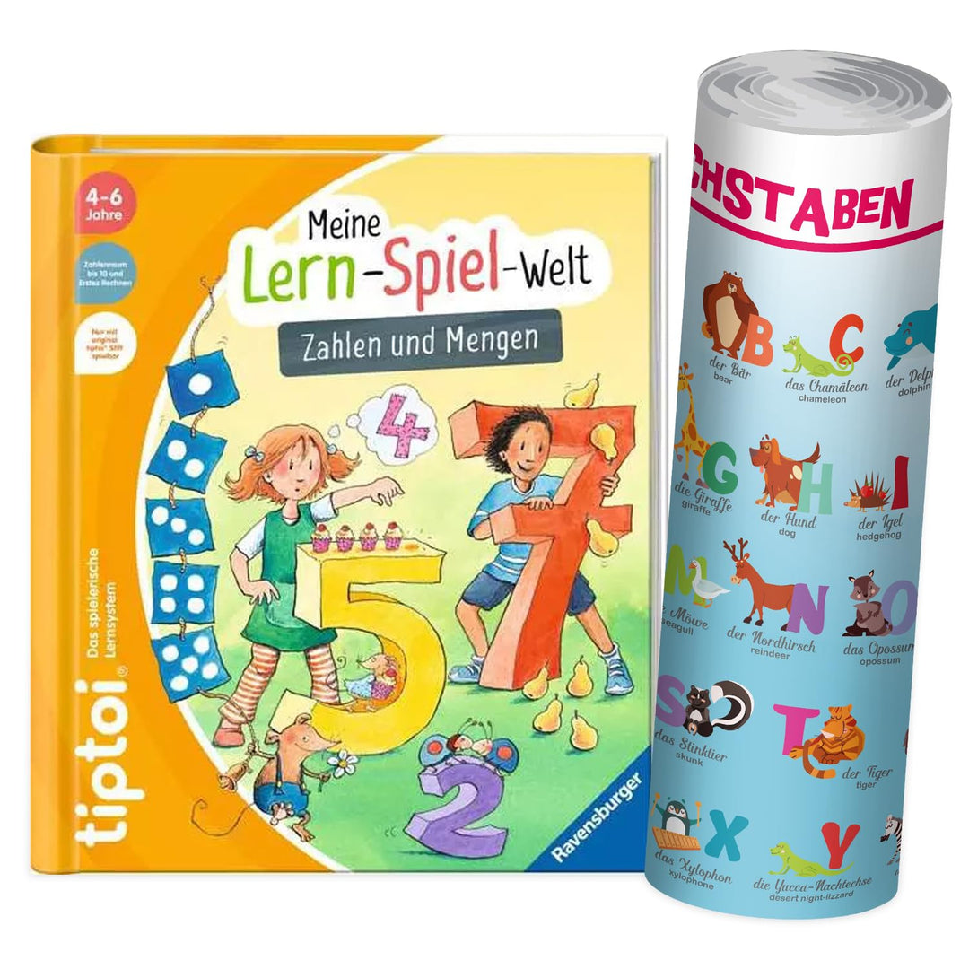 Ravensburger tiptoi ® Buch ab 4 Jahre | Erste Zahlen - Mein Lern-Spiel-Abenteuer + ABC Buchstaben Le