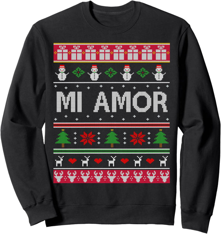 Mi Amor Gifts for Christmas from Spanish Husband Wife Couple Sweatshirt