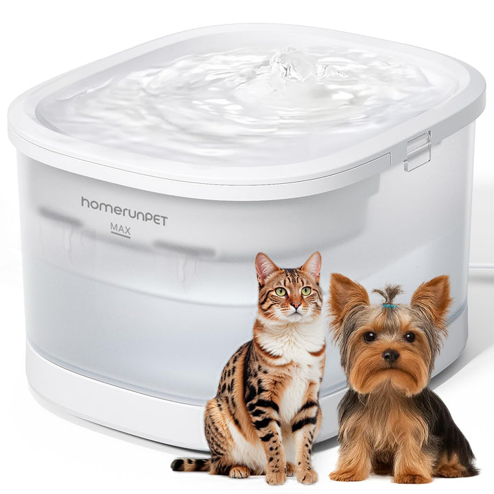 Homerunpet Katzenbrunnen, 18dB Extrem Leiser, 2.5L, Trinkbrunnen für Katze mit Kabelloser Pumpe, Pro