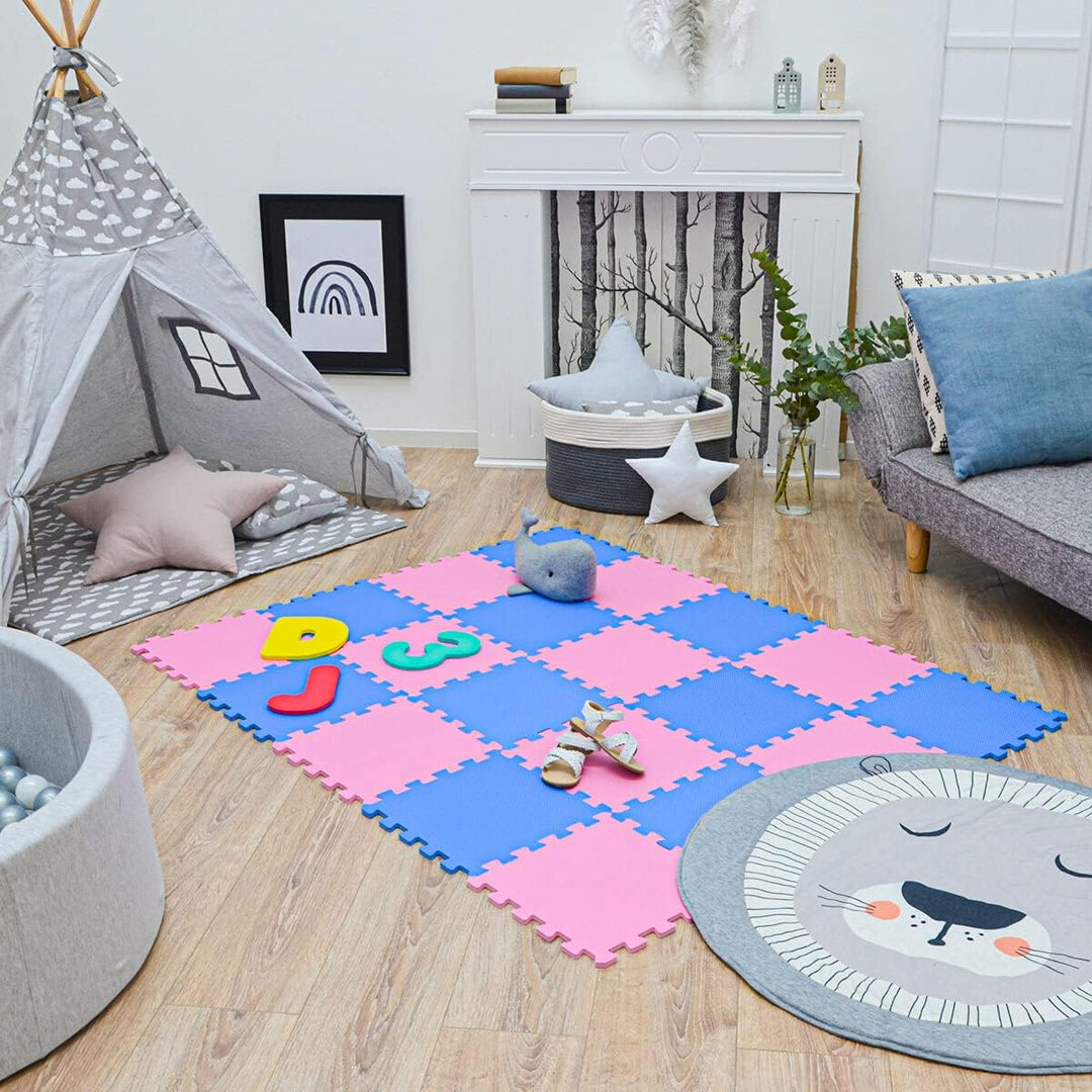 LittleTom 18 Teile Spielmatte Baby ab Null - 30x30 Schaumstoff Puzzlematte Kinder Isomatte Baby Spie