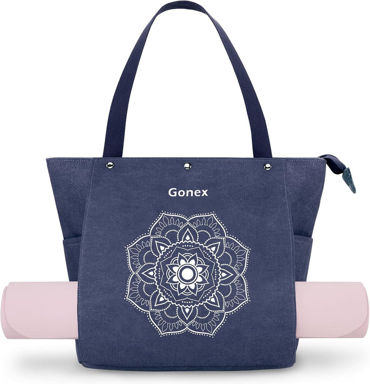 Gonex Yogatasche, Yogamatte Tasche mit Mehreren Taschen für Damen und Herren, Canvas wasserdichte To