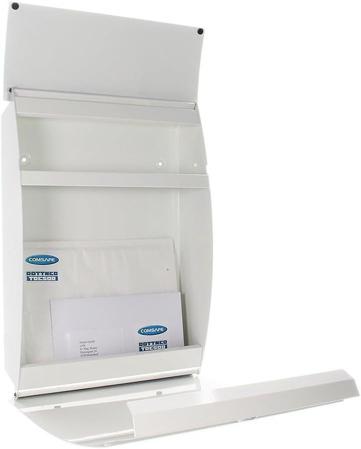 Rottner Briefkasten Harrow, Zylinderschloss mit 2 Schlüssel, Stahl, BxHxT 320x445x105 mm, Montagemat