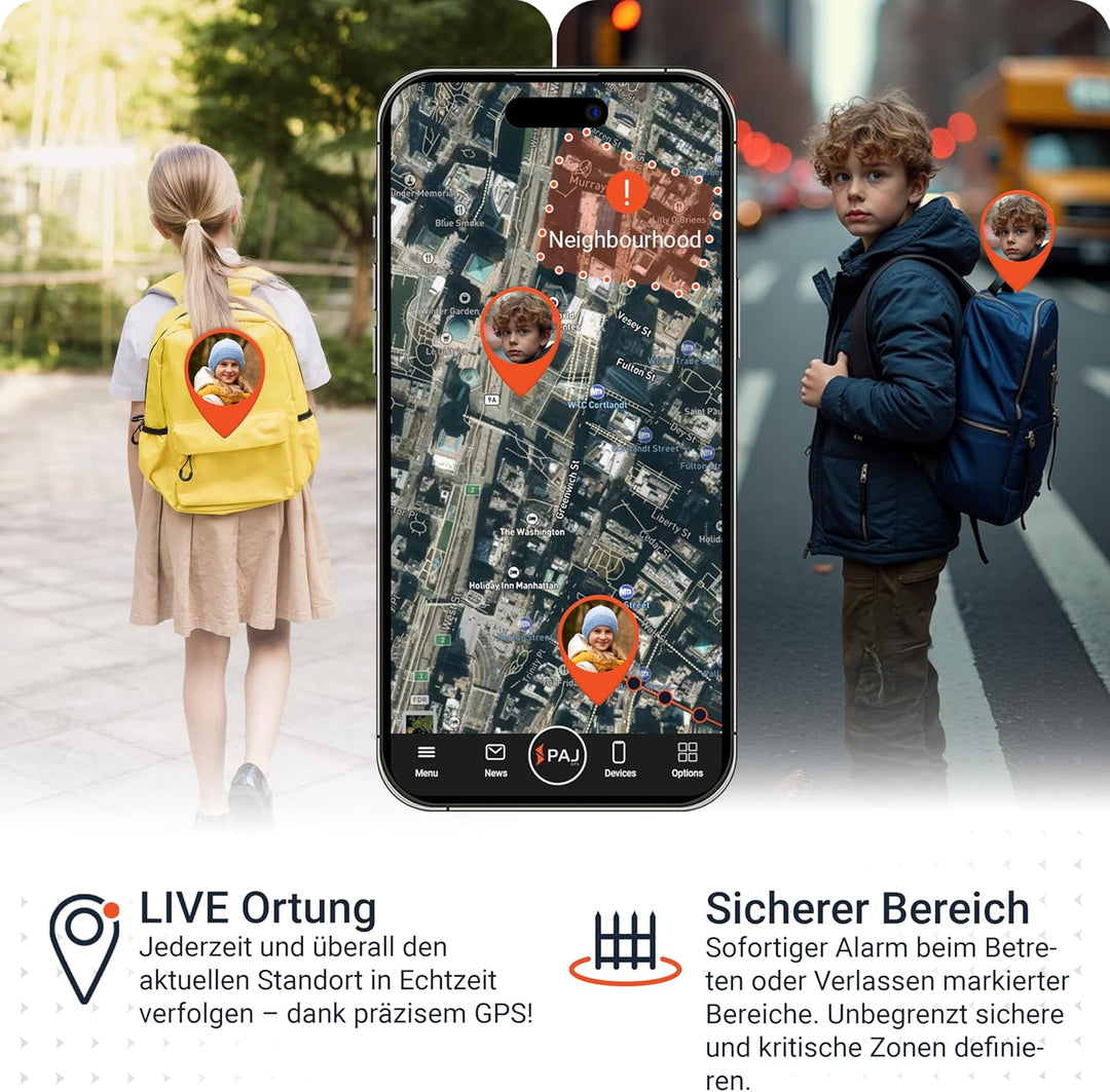 PAJ GPS Tracker - People Finder 4G - Mini GPS Tracker für Kinder, Senioren, Demenz - bis zu 5 Tage A